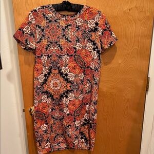 Artisan Ny Red and Black Patterned Mini Dress